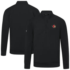 NHL Black Ottawa Senators Levelwear Upright Tri-Blend Quarter-Zip Pullover