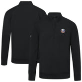 NHL Black New York Islanders Levelwear Upright Tri-Blend Quarter-Zip Pullover