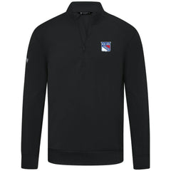 NHL Black New York Rangers Levelwear Upright Tri-Blend Quarter-Zip Pullover
