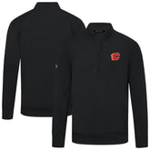 NHL Black Calgary Flames Levelwear Upright Tri-Blend Quarter-Zip Pullover