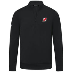 NHL Black New Jersey Devils Levelwear Upright Tri-Blend Quarter-Zip Pullover