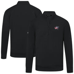 NHL Black Columbus Blue Jackets Levelwear Upright Tri-Blend Quarter-Zip Pullover