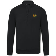 NHL Black Chicago Blackhawks Levelwear Upright Tri-Blend Quarter-Zip Pullover