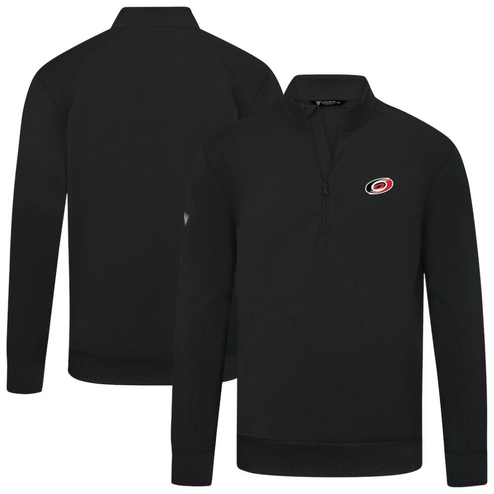 NHL Black Carolina Hurricanes Levelwear Upright Tri-Blend Quarter-Zip Pullover