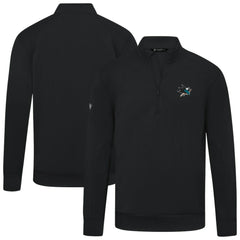 NHL Black San Jose Sharks Levelwear Upright Tri-Blend Quarter-Zip Pullover