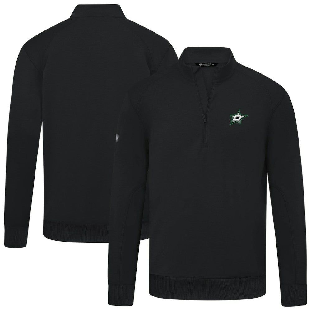 NHL Black Dallas Stars Levelwear Upright Tri-Blend Quarter-Zip Pullover