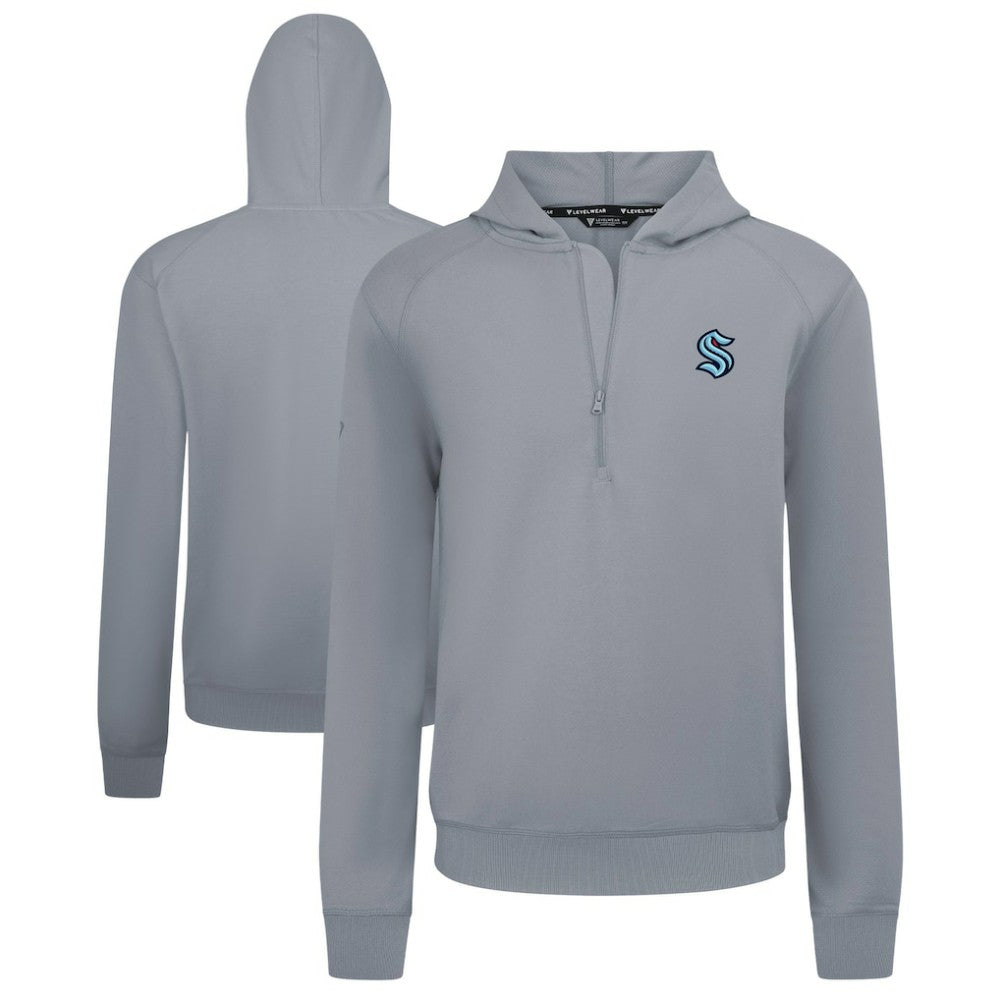 NHL Gray Seattle Kraken Levelwear Technic Quarter-Zip Pullover Hoodie