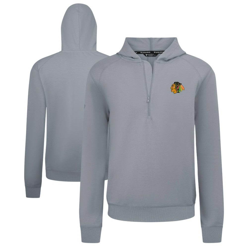 NHL Gray Chicago Blackhawks Levelwear Technic Quarter-Zip Pullover Hoodie