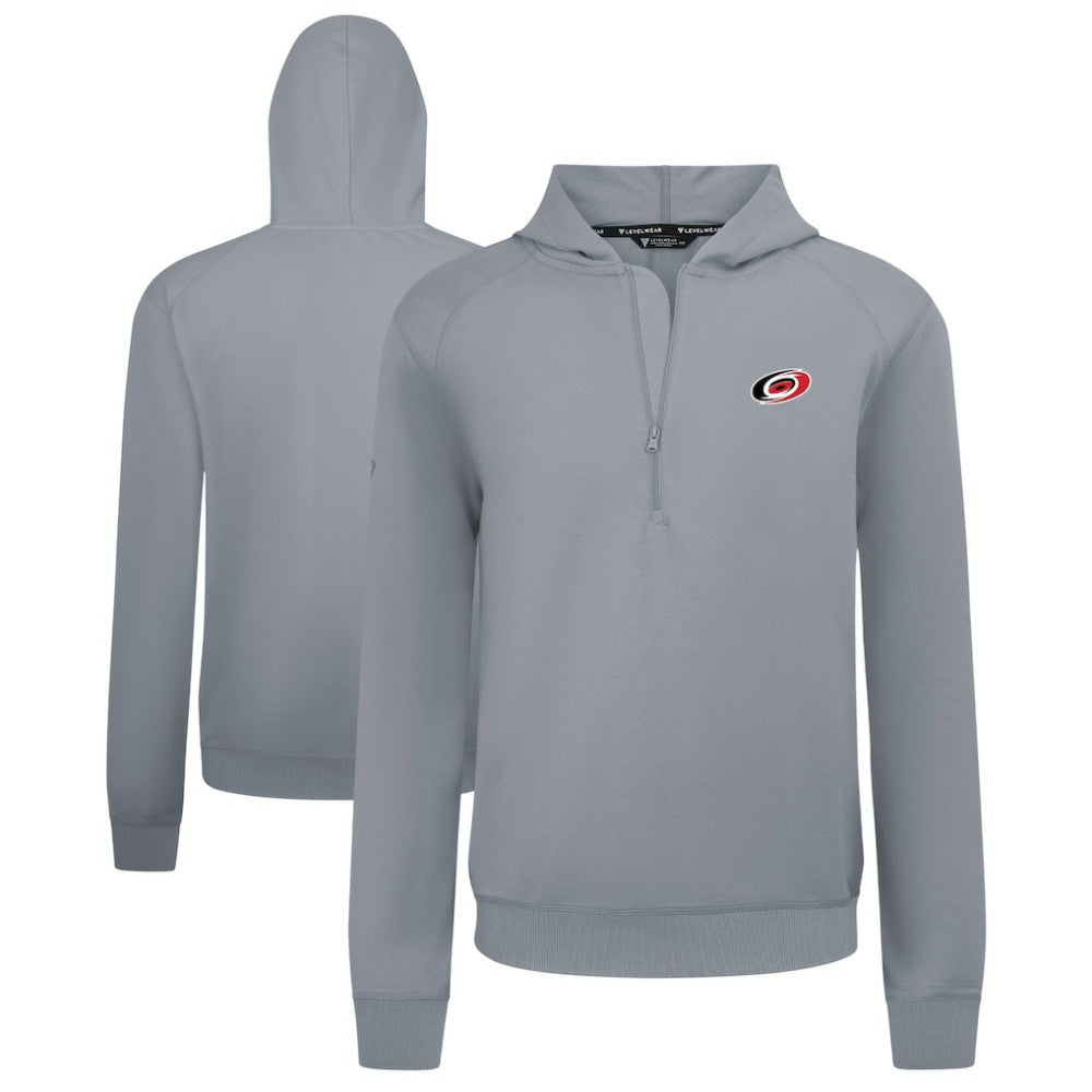 NHL Gray Carolina Hurricanes Levelwear Technic Quarter-Zip Pullover Hoodie