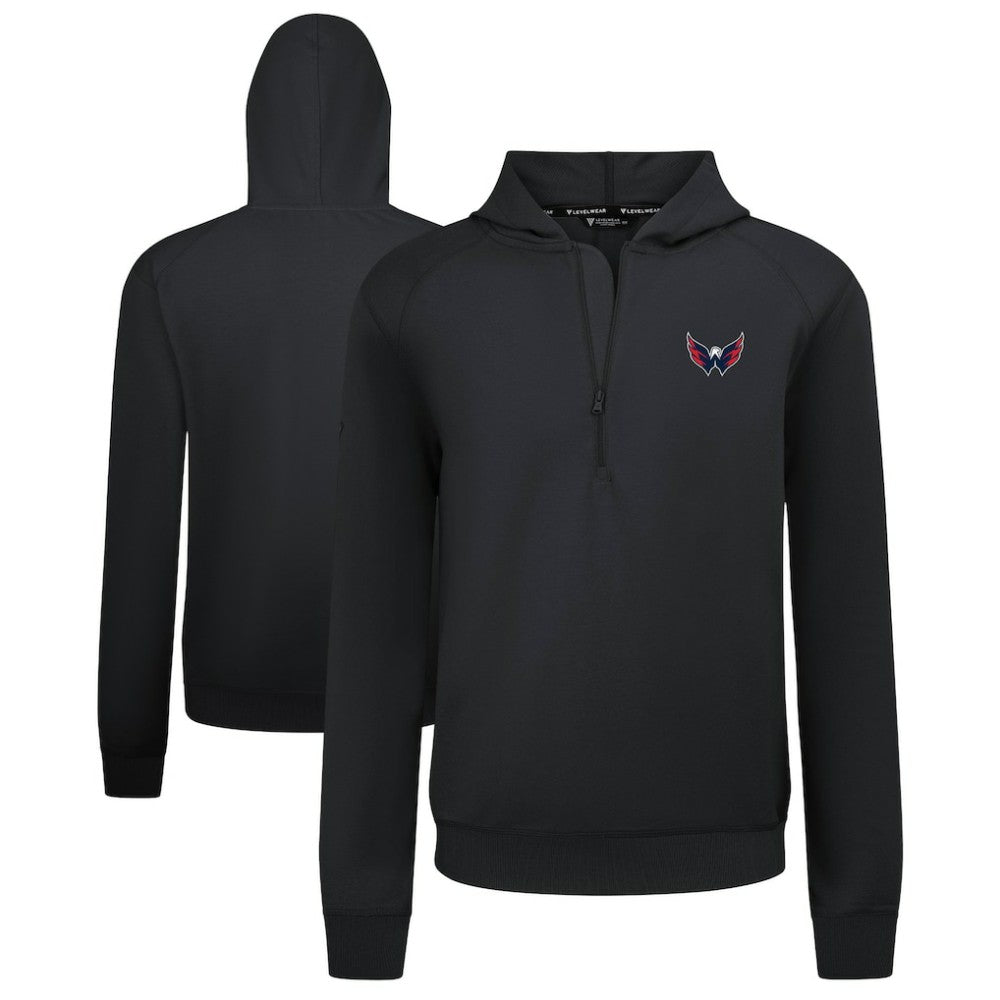NHL Black Washington Capitals Levelwear Technic Quarter-Zip Pullover Hoodie