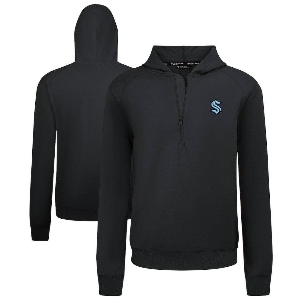 NHL Black Seattle Kraken Levelwear Technic Quarter-Zip Pullover Hoodie