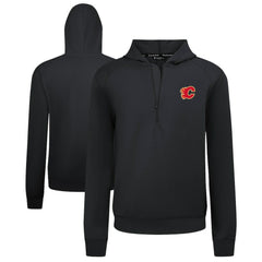 NHL Black Calgary Flames Levelwear Technic Quarter-Zip Pullover Hoodie