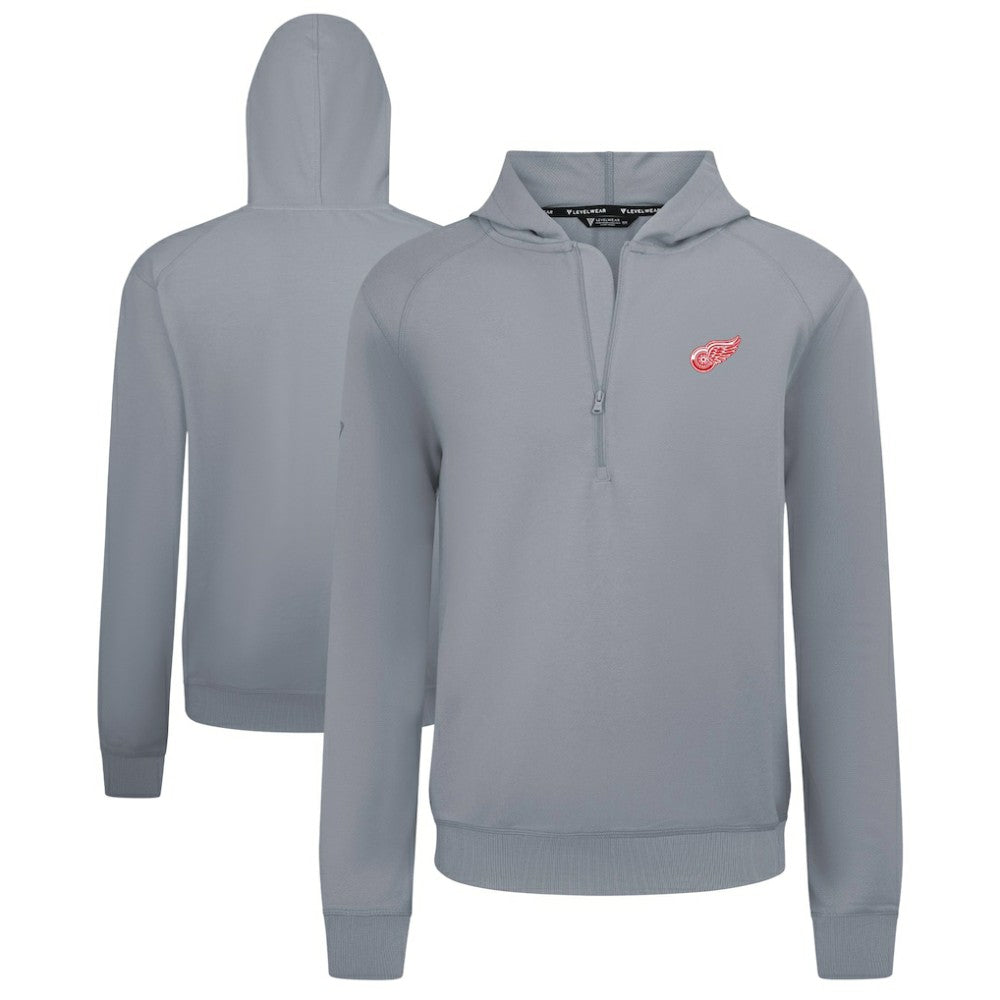NHL Gray Detroit Red Wings Levelwear Technic Quarter-Zip Pullover Hoodie