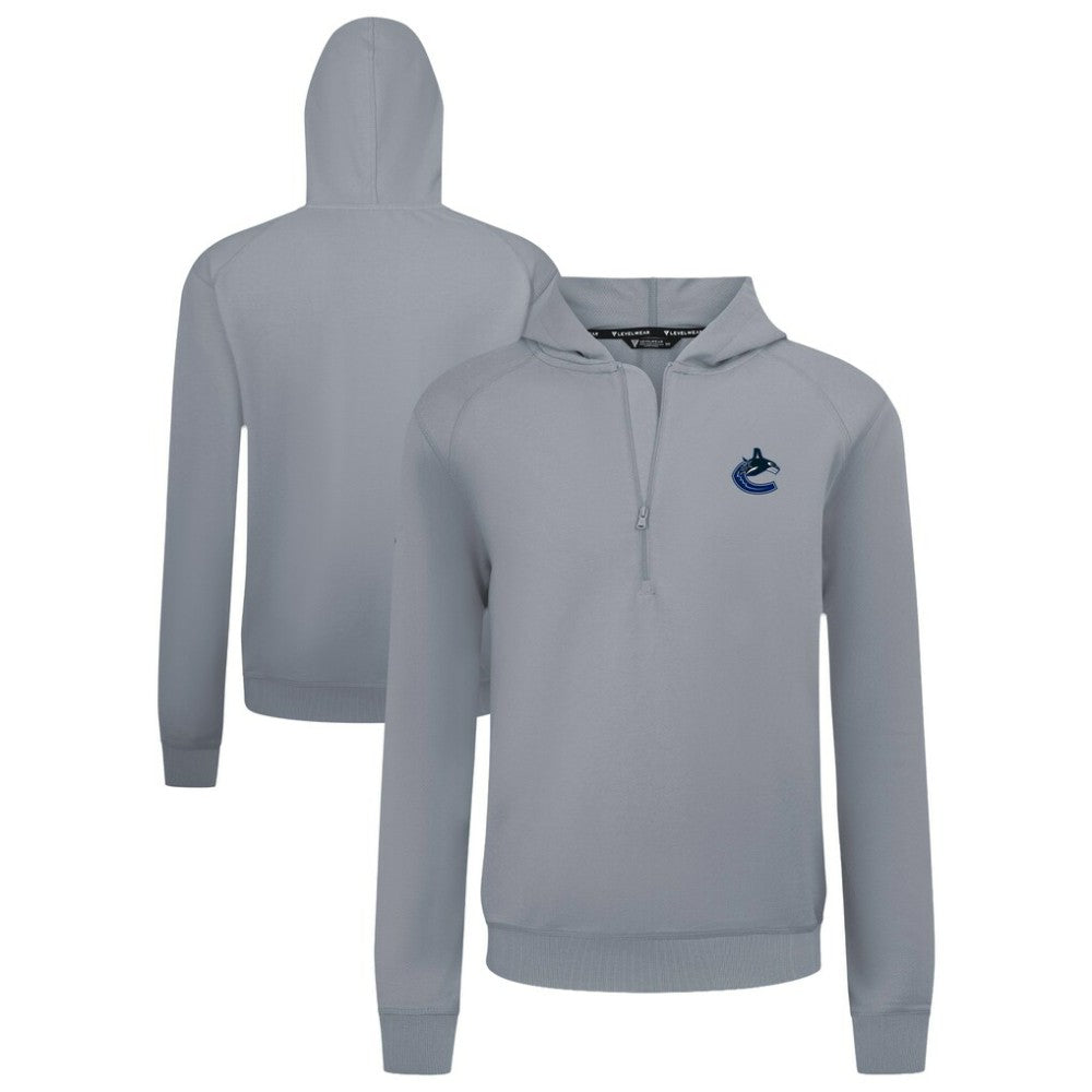 NHL Gray Vancouver Canucks Levelwear Technic Quarter-Zip Pullover Hoodie