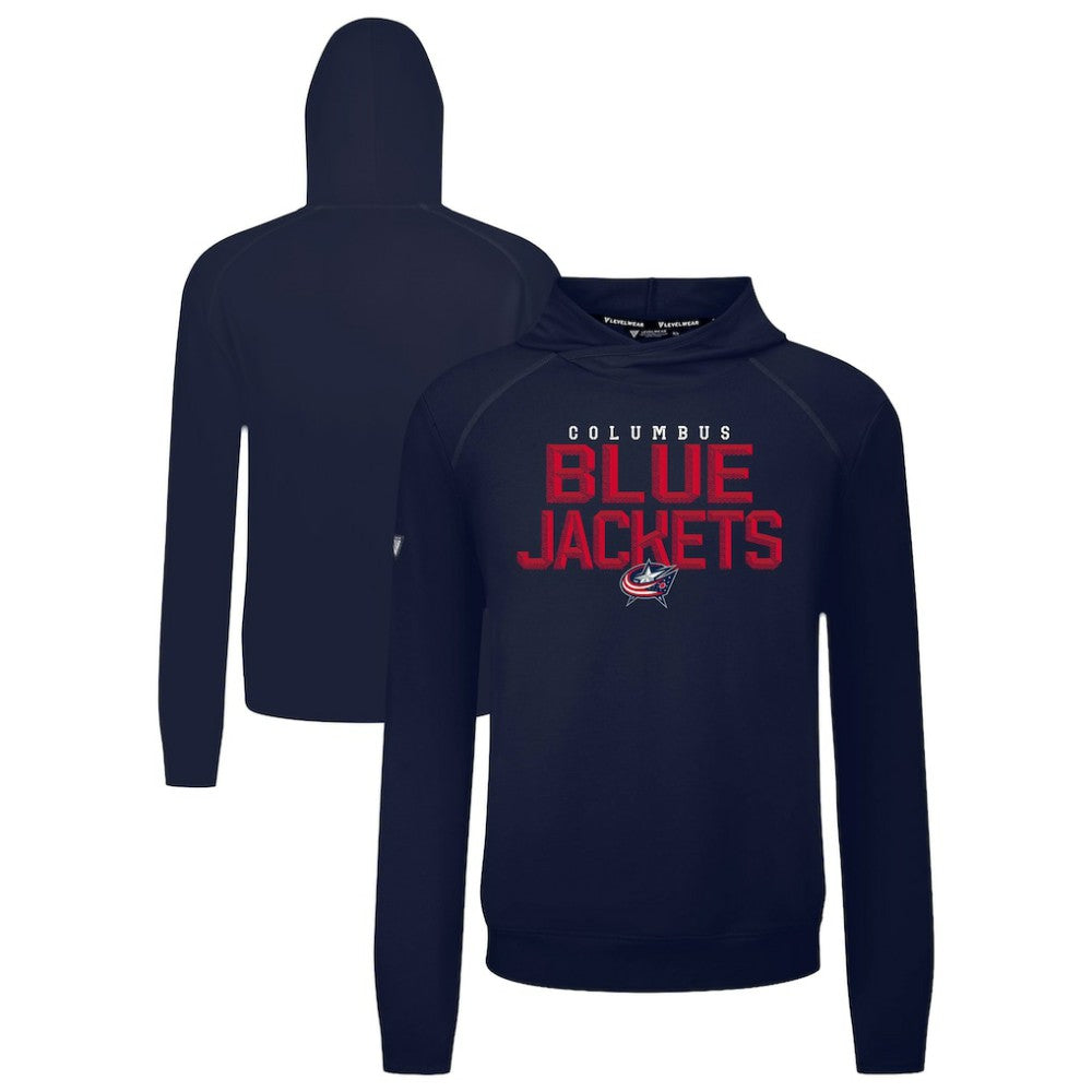 NHL Navy Columbus Blue Jackets Levelwear Mandate Carve Tri-Blend Pullover Hoodie