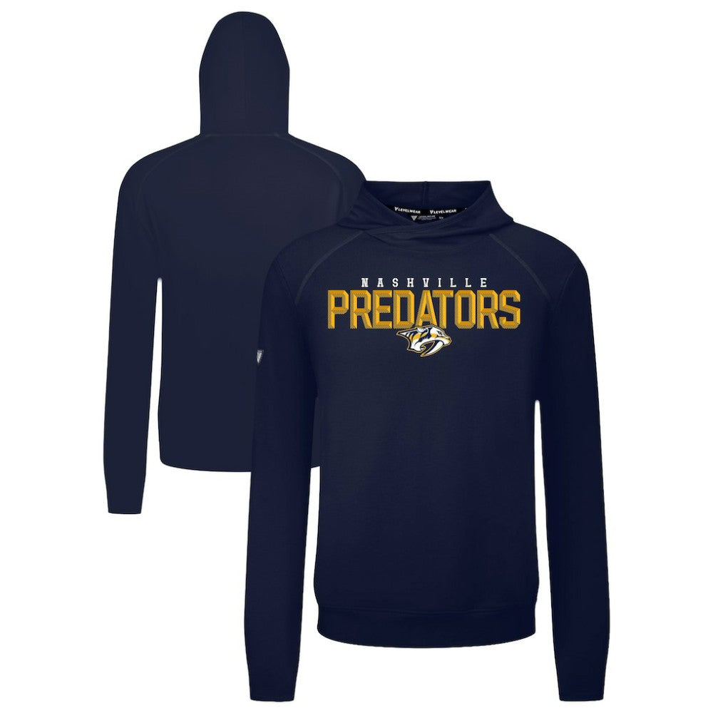 NHL Navy Nashville Predators Levelwear Mandate Carve Tri-Blend Pullover Hoodie