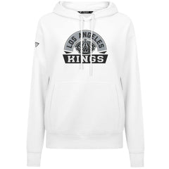 NHL White Los Angeles Kings Levelwear Women's Adorn Banner Arch Pullover Hoodie
