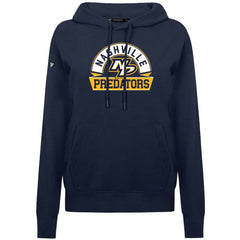 NHL Navy Nashville Predators Levelwear Women's Adorn Banner Arch Pullover Hoodie