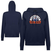 NHL Navy Edmonton Oilers Levelwear Women's Adorn Banner Arch Pullover Hoodie