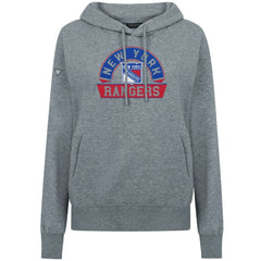 NHL Gray New York Rangers Levelwear Women's Adorn Banner Arch Pullover Hoodie