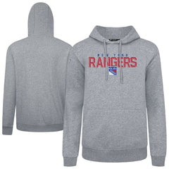 NHL Gray New York Rangers Levelwear Podium Carve Pullover Hoodie
