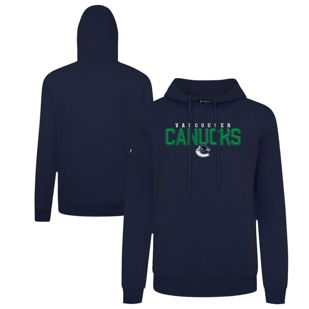 NHL Navy Vancouver Canucks Levelwear Podium Carve Pullover Hoodie
