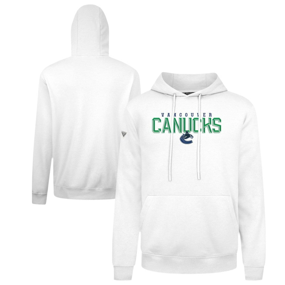 NHL White Vancouver Canucks Levelwear Podium Carve Pullover Hoodie