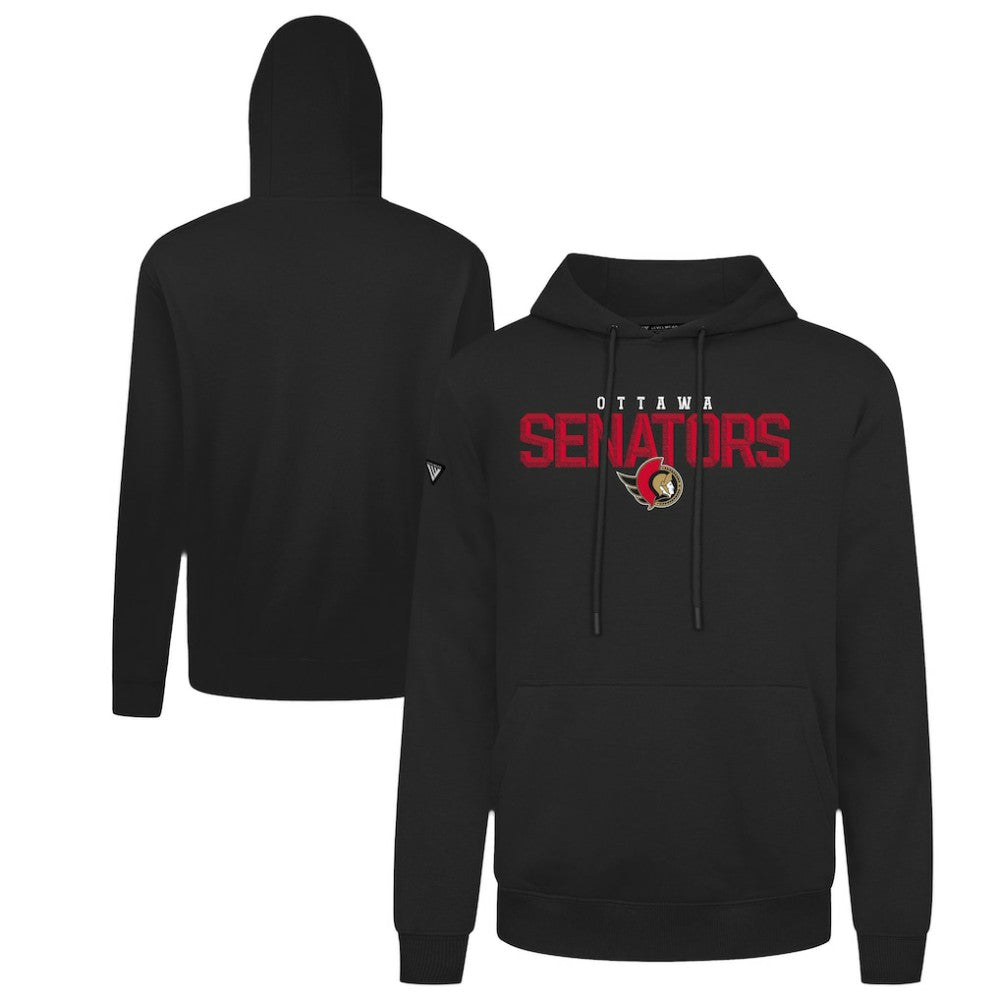 NHL Black Ottawa Senators Levelwear Podium Carve Pullover Hoodie