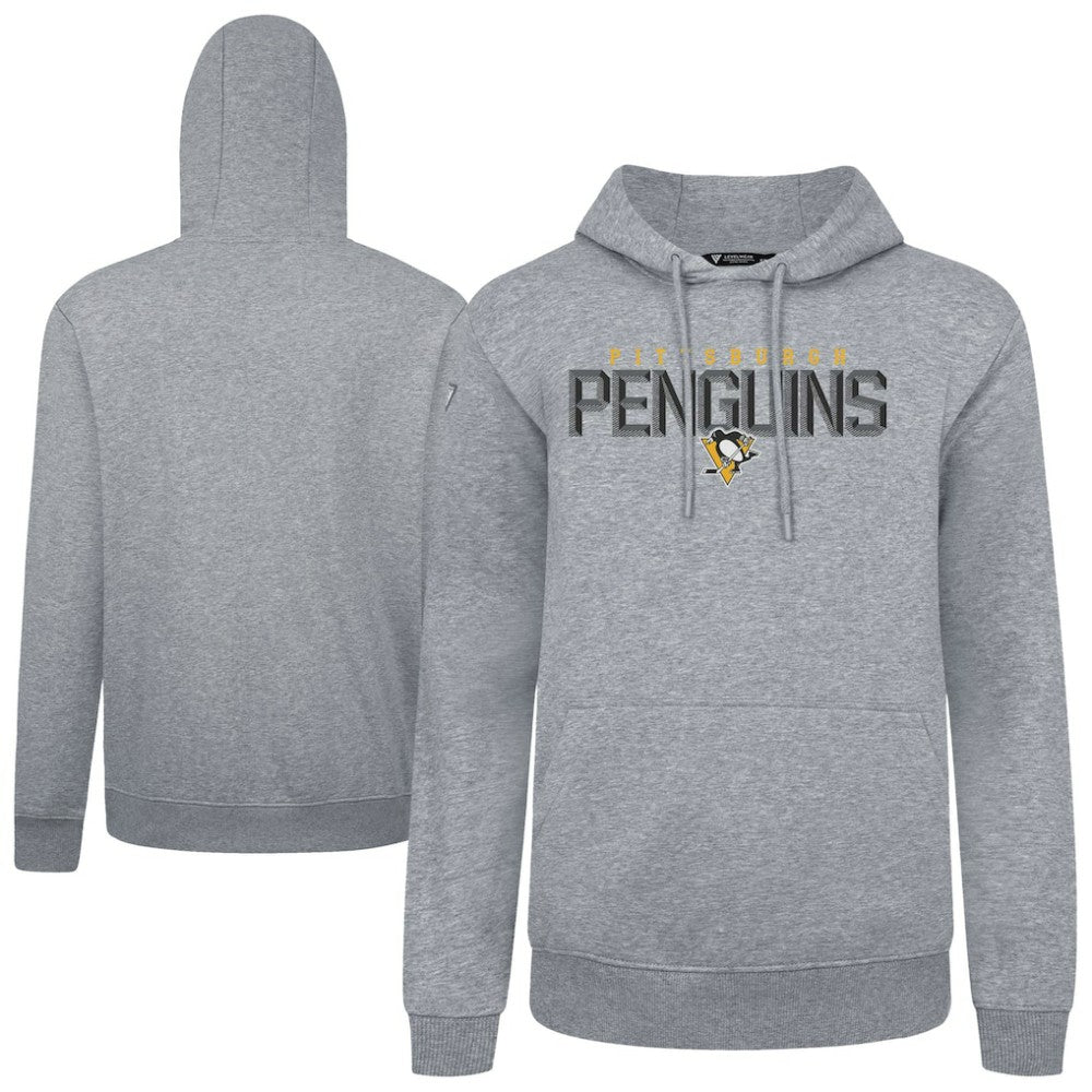 NHL Gray Pittsburgh Penguins Levelwear Podium Carve Pullover Hoodie