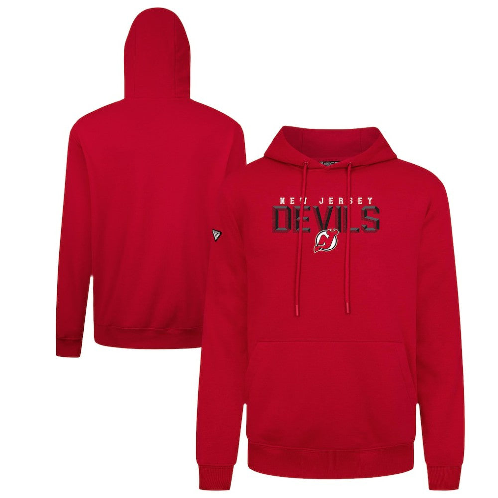 NHL Red New Jersey Devils Levelwear Podium Carve Pullover Hoodie