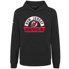 NHL Black New Jersey Devils Levelwear Youth Podium Banner Arch Pullover Hoodie