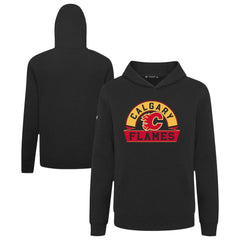 NHL Black Calgary Flames Levelwear Youth Podium Banner Arch Pullover Hoodie