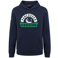 NHL Navy Vancouver Canucks Levelwear Youth Podium Banner Arch Pullover Hoodie