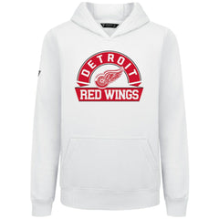 NHL White Detroit Red Wings Levelwear Youth Podium Banner Arch Pullover Hoodie