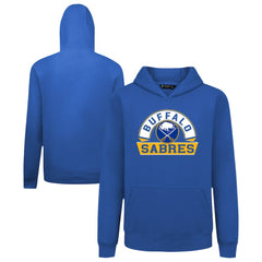 NHL Royal Buffalo Sabres Levelwear Youth Podium Banner Arch Pullover Hoodie