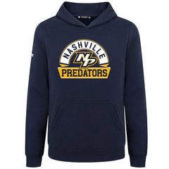 NHL Navy Nashville Predators Levelwear Youth Podium Banner Arch Pullover Hoodie