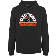 NHL Black Philadelphia Flyers Levelwear Youth Podium Banner Arch Pullover Hoodie