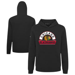 NHL Black Chicago Blackhawks Levelwear Youth Podium Banner Arch Pullover Hoodie