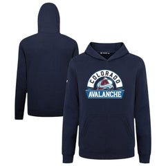 NHL Navy Colorado Avalanche Levelwear Youth Podium Banner Arch Pullover Hoodie