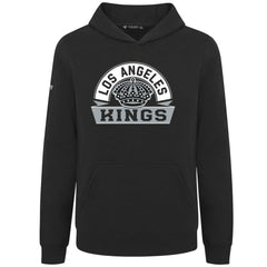 NHL Black Los Angeles Kings Levelwear Youth Podium Banner Arch Pullover Hoodie