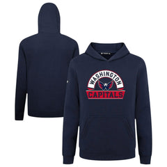 NHL Navy Washington Capitals Levelwear Youth Podium Banner Arch Pullover Hoodie