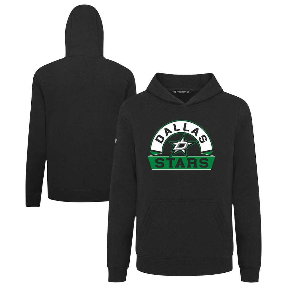 NHL Black Dallas Stars Levelwear Youth Podium Banner Arch Pullover Hoodie