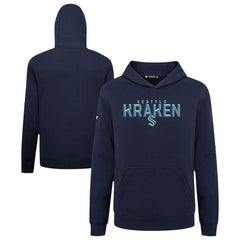 NHL Navy Seattle Kraken Levelwear Youth Podium Carve Pullover Hoodie