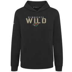 NHL Black Minnesota Wild Levelwear Youth Podium Carve Pullover Hoodie