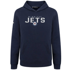 NHL Navy Winnipeg Jets Levelwear Youth Podium Carve Pullover Hoodie
