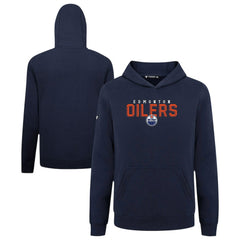 NHL Navy Edmonton Oilers Levelwear Youth Podium Carve Pullover Hoodie