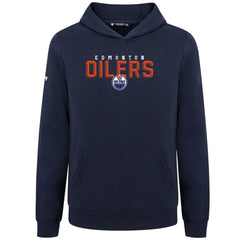 NHL Navy Edmonton Oilers Levelwear Youth Podium Carve Pullover Hoodie