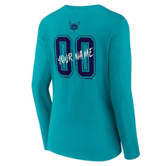 NBA Charlotte Hornets Women's Hustle Custom Long Sleeve V-Neck T-Shirt