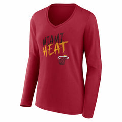 NBA Miami Heat Women's Hustle Custom Long Sleeve V-Neck T-Shirt