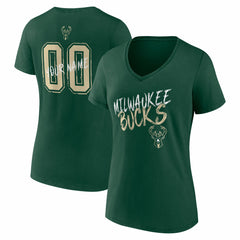 NBA Milwaukee Bucks Women's Hustle Custom V-Neck T-Shirt